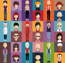 People avatar with full body and torso variations