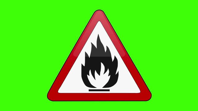 Symbol Flammable Green Screen