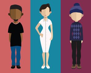 People avatar with full body and torso variations