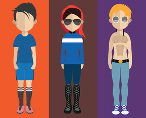 People avatar with full body and torso variations