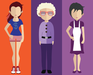 People avatar with full body and torso variations