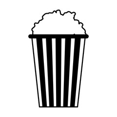 striped bucket with popcorn isolated design