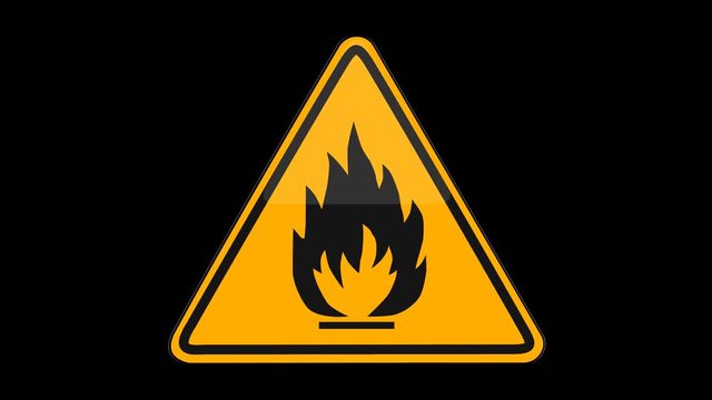 Symbol Flammable Yellow Sign Alpha Channel