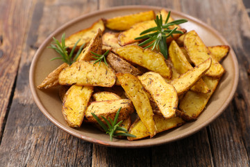 fried potato and rosemary