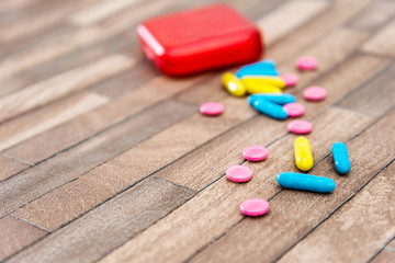 Fototapeta na wymiar various medication and pills isolated on background