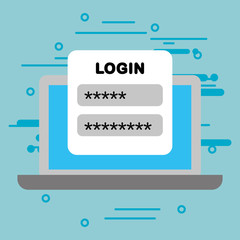 laptop computer with password isolated icon