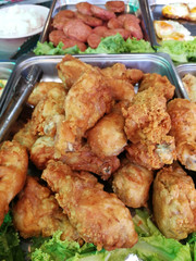 Fried chicken as background