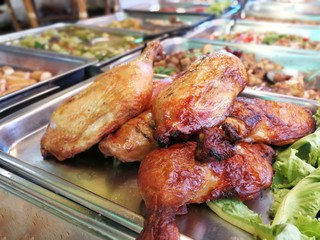 Fried chicken as background