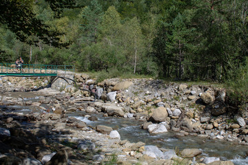 Cinca river in the pineta valley between the Aragonese Pyrenees mountains, Huesca, Spain