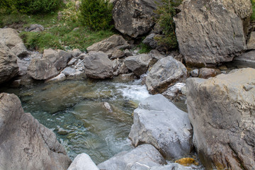 Naklejka na ściany i meble river in the pineta valley, huesca, spain