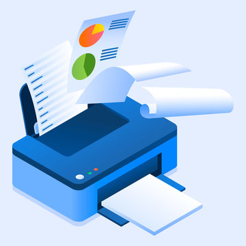 Office printer icon. Isometric of office printer vector icon for web design isolated