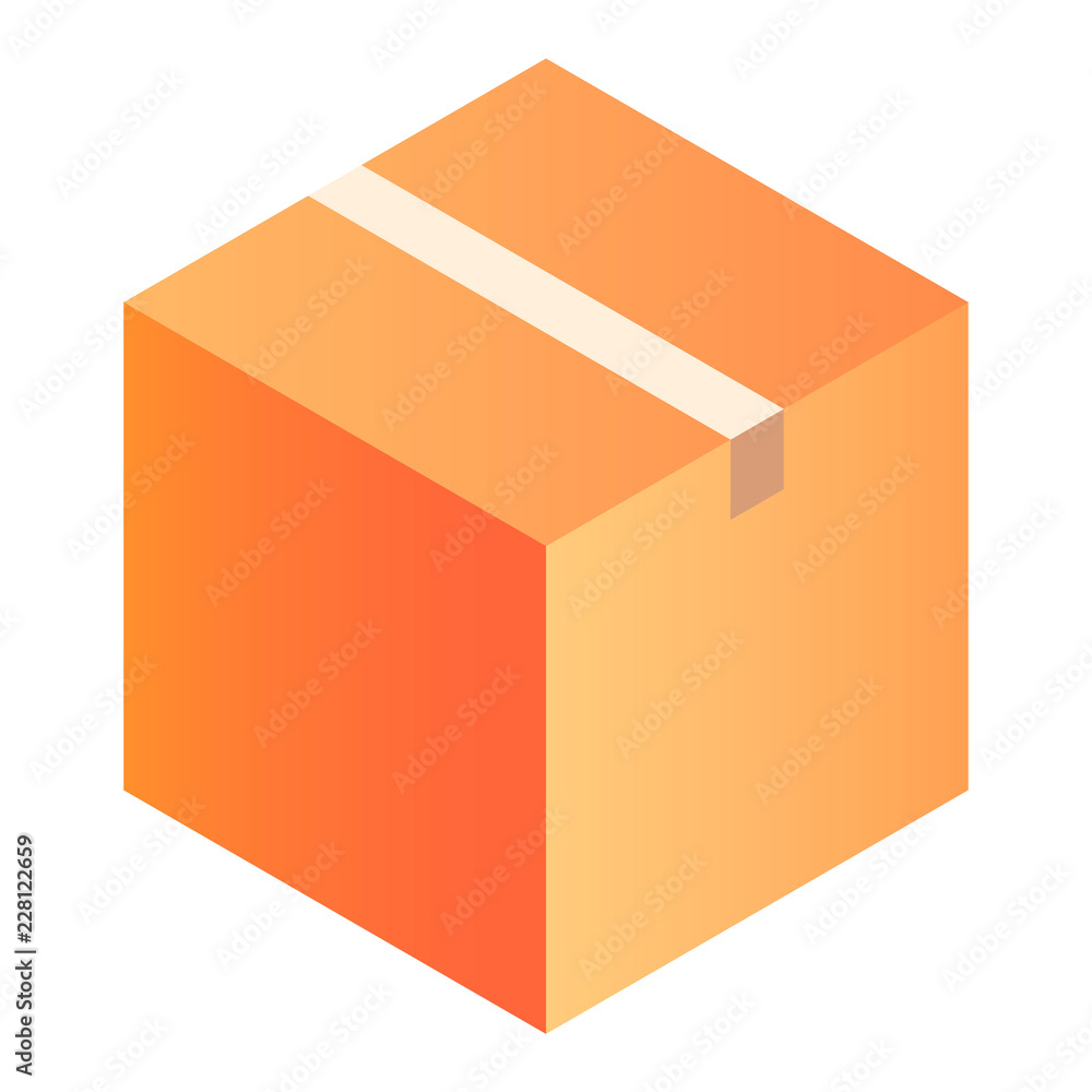 Aufkleber delivery box icon. isometric of delivery box vector icon for web design isolated on white background