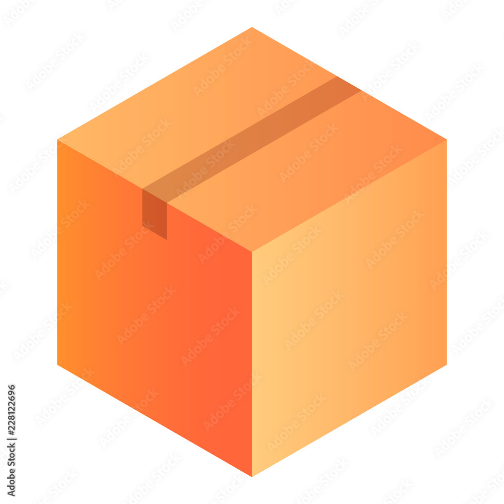Poster warehouse box icon. isometric of warehouse box vector icon for web design isolated on white backgrou