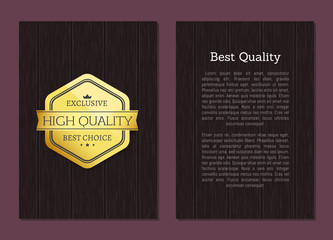 Best Quality Great Choice Premium Gold Label Text