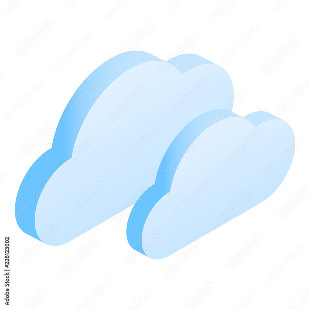 Poster cloud data icon. isometric of cloud data vector icon for web design isolated on white background