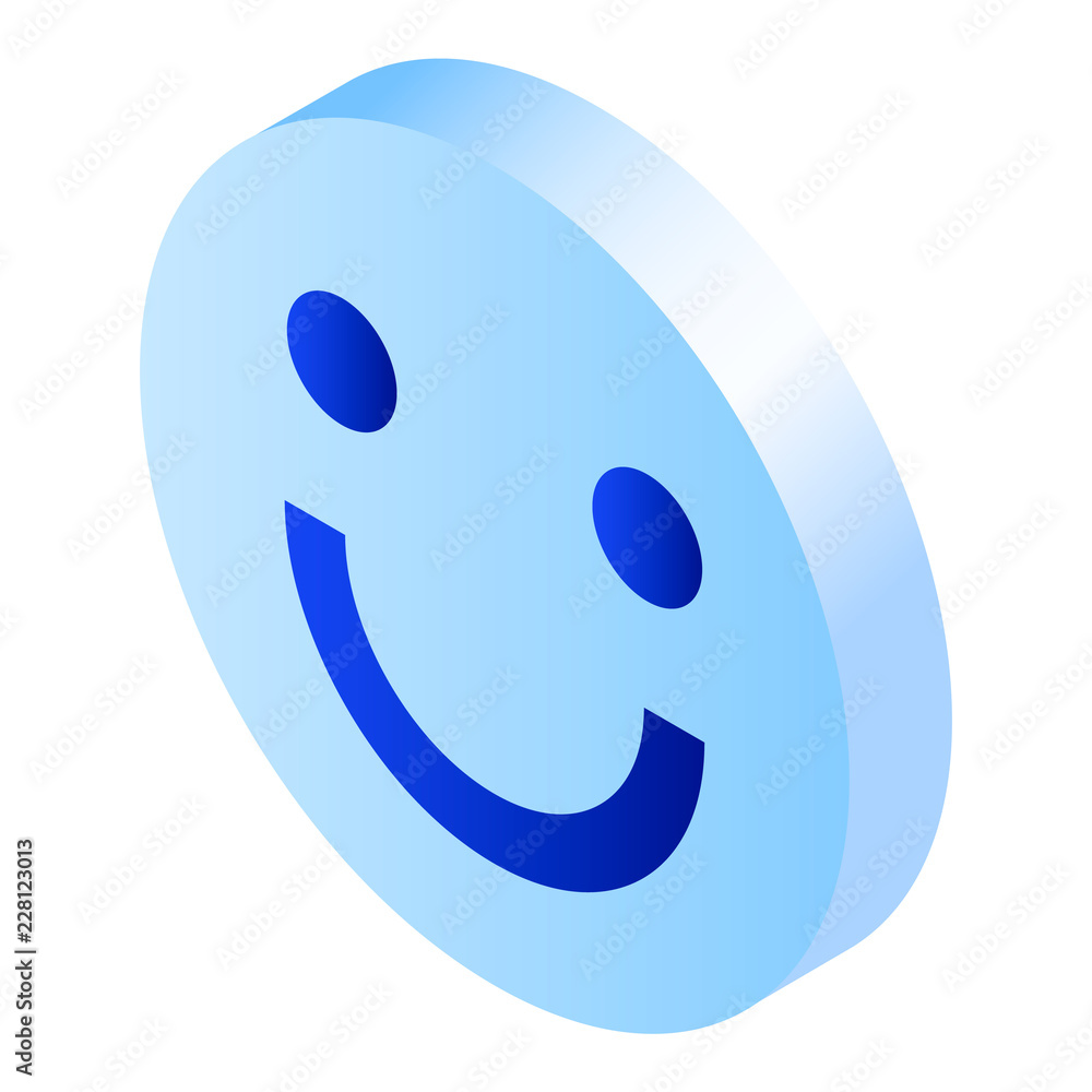 Poster smile icon. isometric of smile vector icon for web design isolated on white background