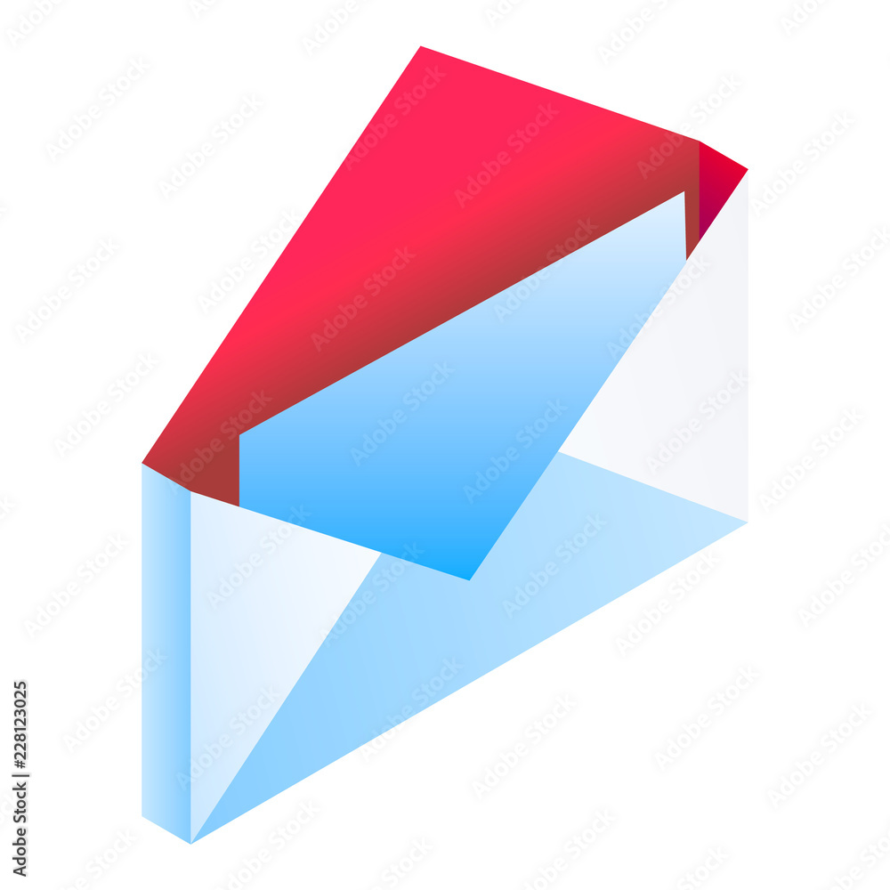 Poster mail icon. isometric of mail vector icon for web design isolated on white background
