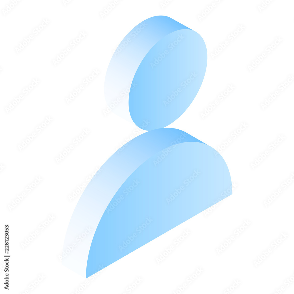 Poster man icon. isometric of man vector icon for web design isolated on white background