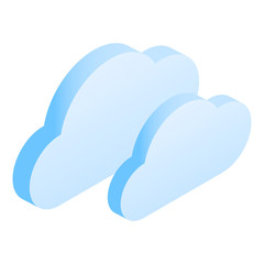 Cloud data icon. Isometric of cloud data vector icon for web design isolated on white background