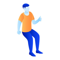 Man thumb up icon. Isometric of man thumb up vector icon for web design isolated on white background