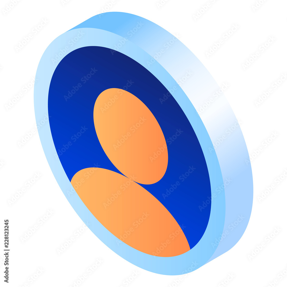 Poster abstract avatar icon. isometric of abstract avatar vector icon for web design isolated on white back