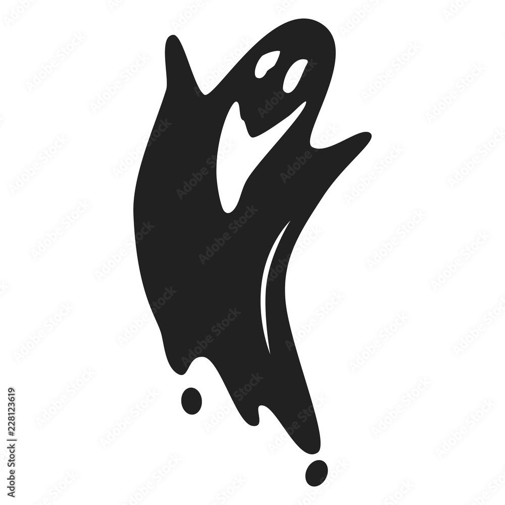 Aufkleber smile ghost icon. simple illustration of smile ghost vector icon for web design isolated on white ba