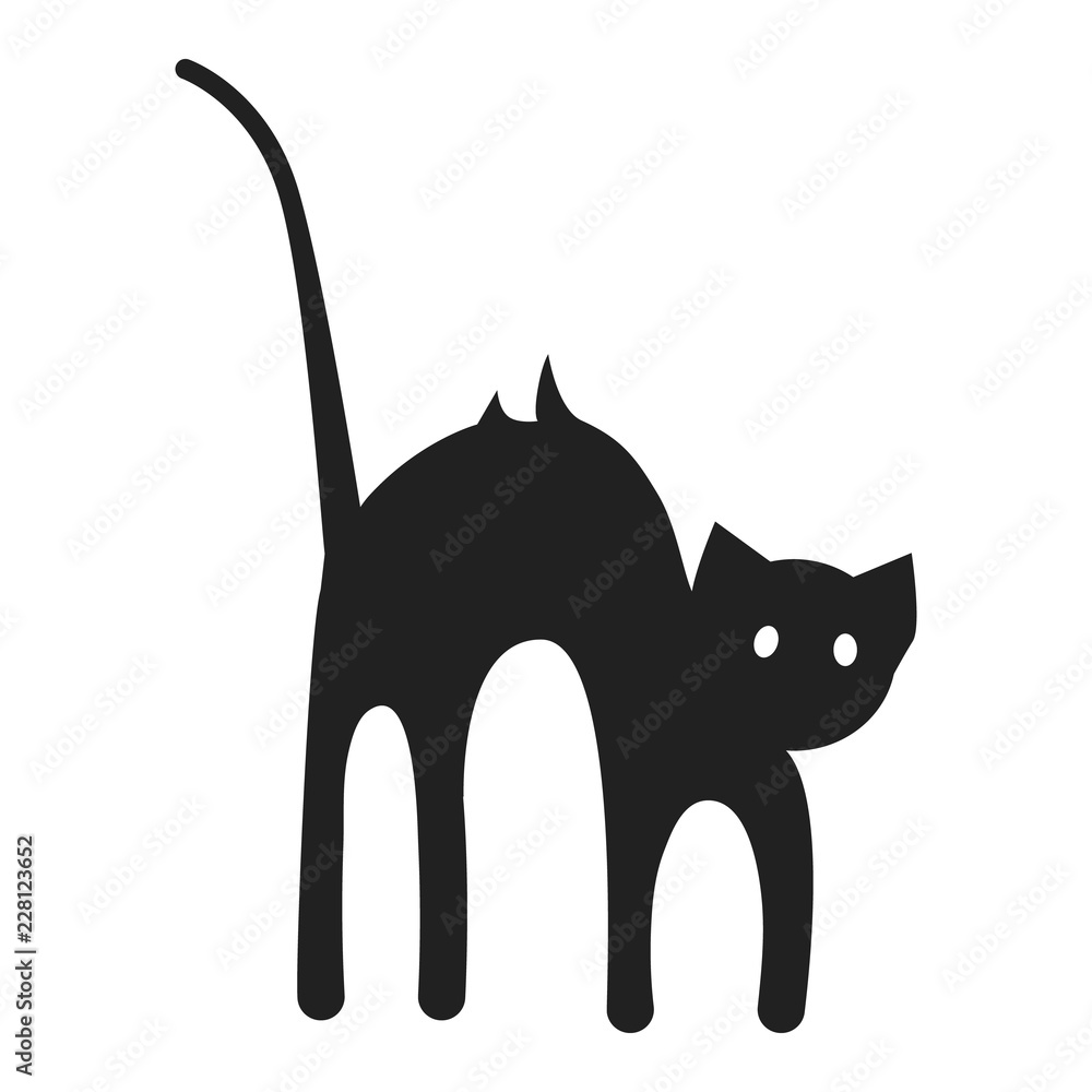 Poster scary cat icon. simple illustration of scary cat vector icon for web design isolated on white backgr