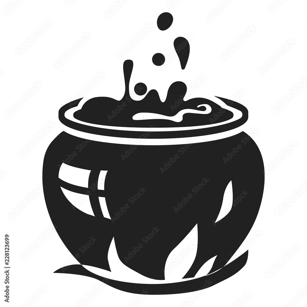 Aufkleber magic cauldron icon. simple illustration of magic cauldron vector icon for web design isolated on wh