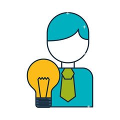 Fototapeta premium business character bulb idea innovation