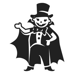 Dracula kid costume icon. Simple illustration of dracula kid costume vector icon for web design isolated on white background