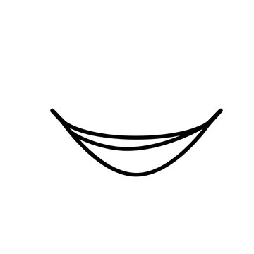 Travel hammock outline icon. Clipart image isolated on white background