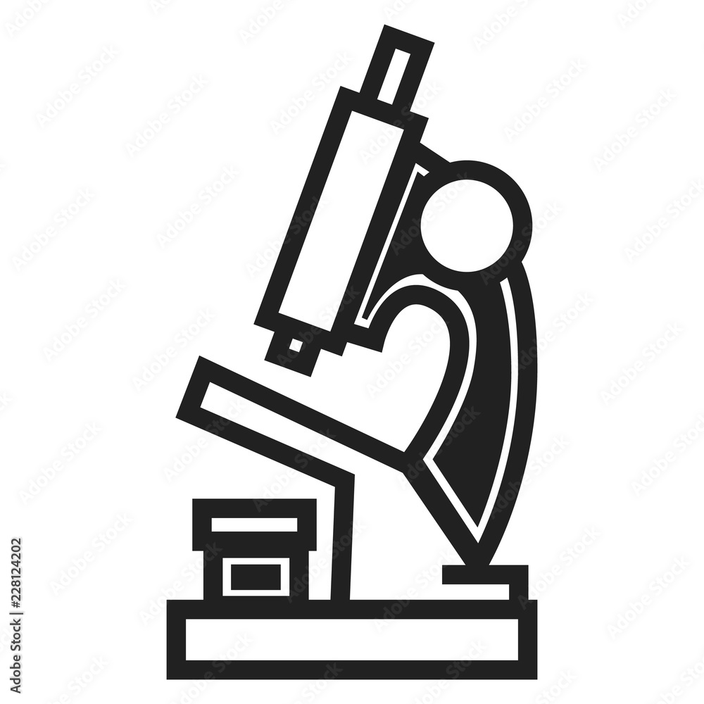 Poster microscope icon. simple illustration of microscope vector icon for web design isolated on white back