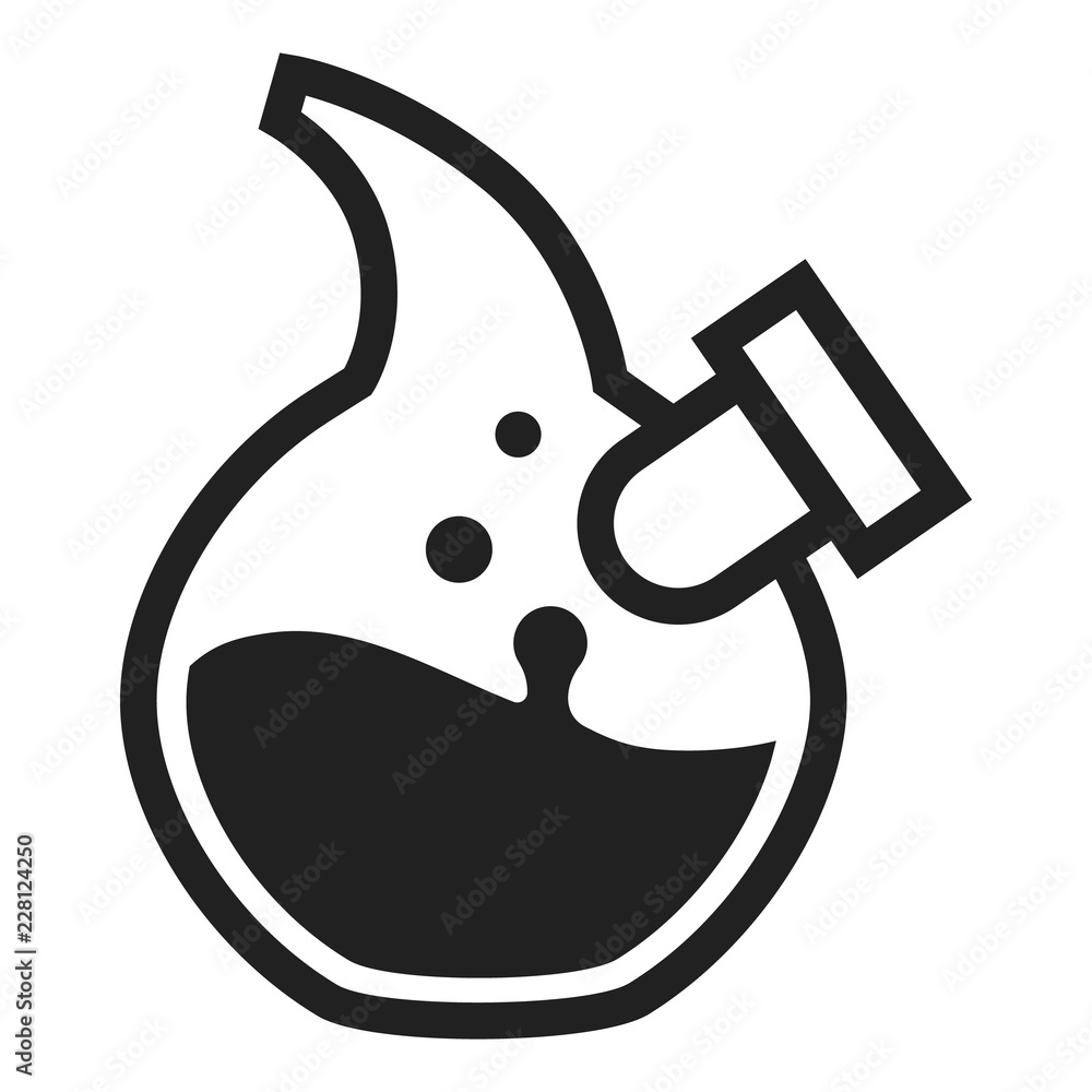 Poster abstract chemical flask icon. simple illustration of abstract chemical flask vector icon for web des