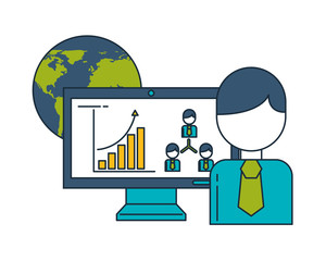 business character computer organizer chart world