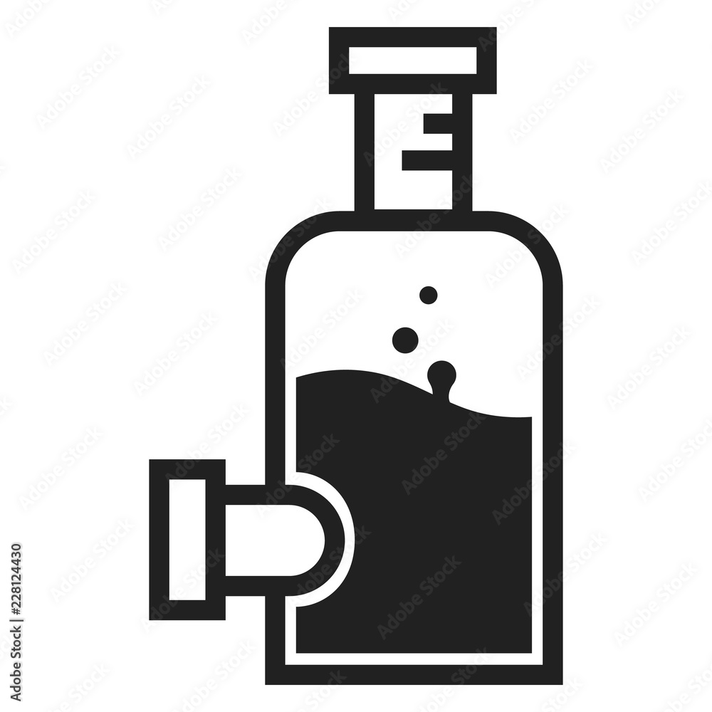 Poster glass flask icon. simple illustration of glass flask vector icon for web design isolated on white ba