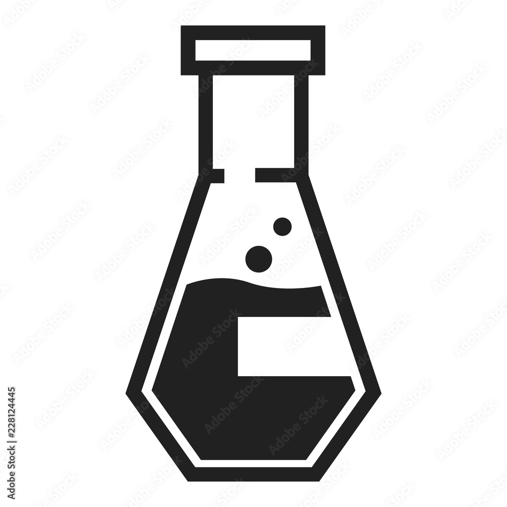 Poster conical flask icon. simple illustration of conical flask vector icon for web design isolated on whit