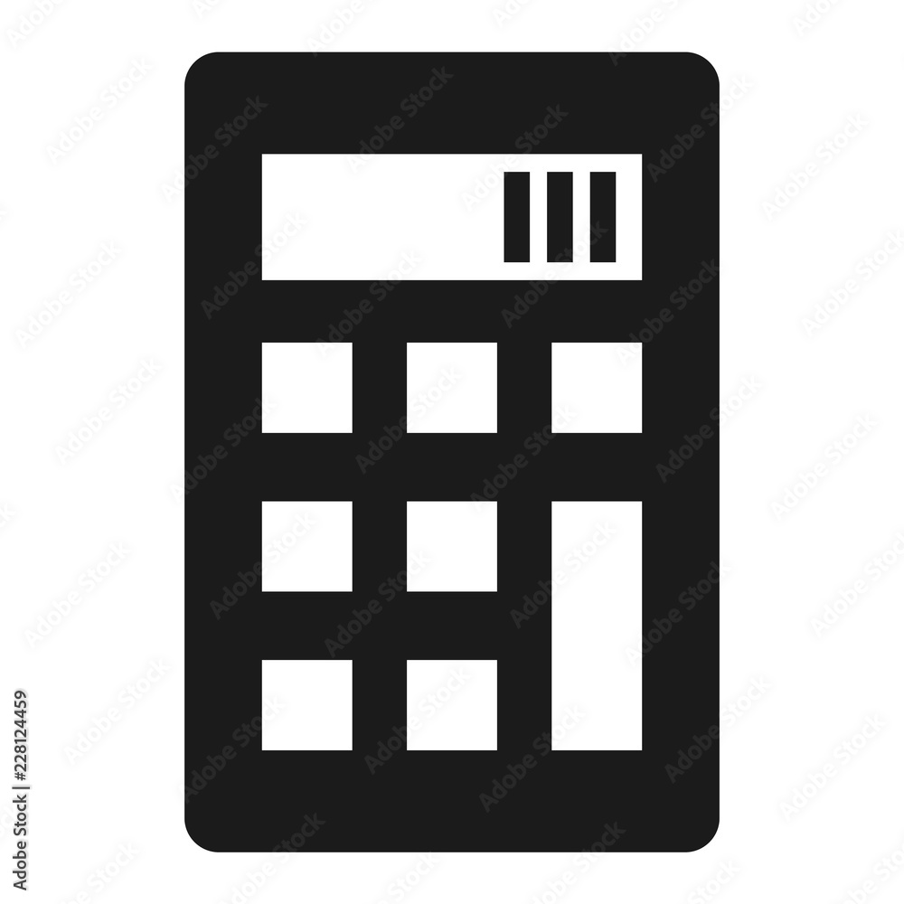 Poster calculator icon. simple illustration of calculator vector icon for web design isolated on white back