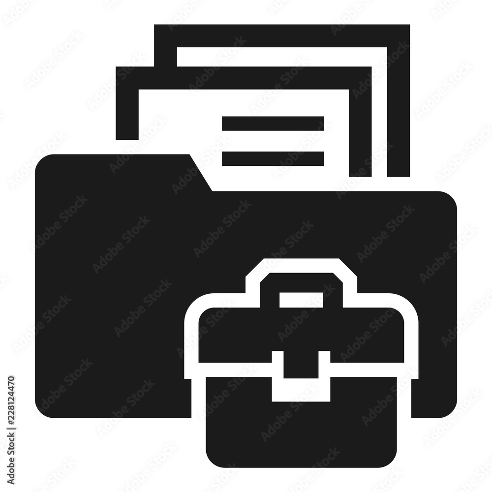 Poster folder briefcase icon. simple illustration of folder briefcase vector icon for web design isolated o