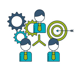 business organizer chart people target teamwork