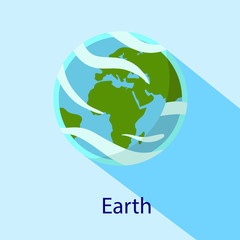Earth space planet icon. Flat illustration of earth space planet vector icon for web design