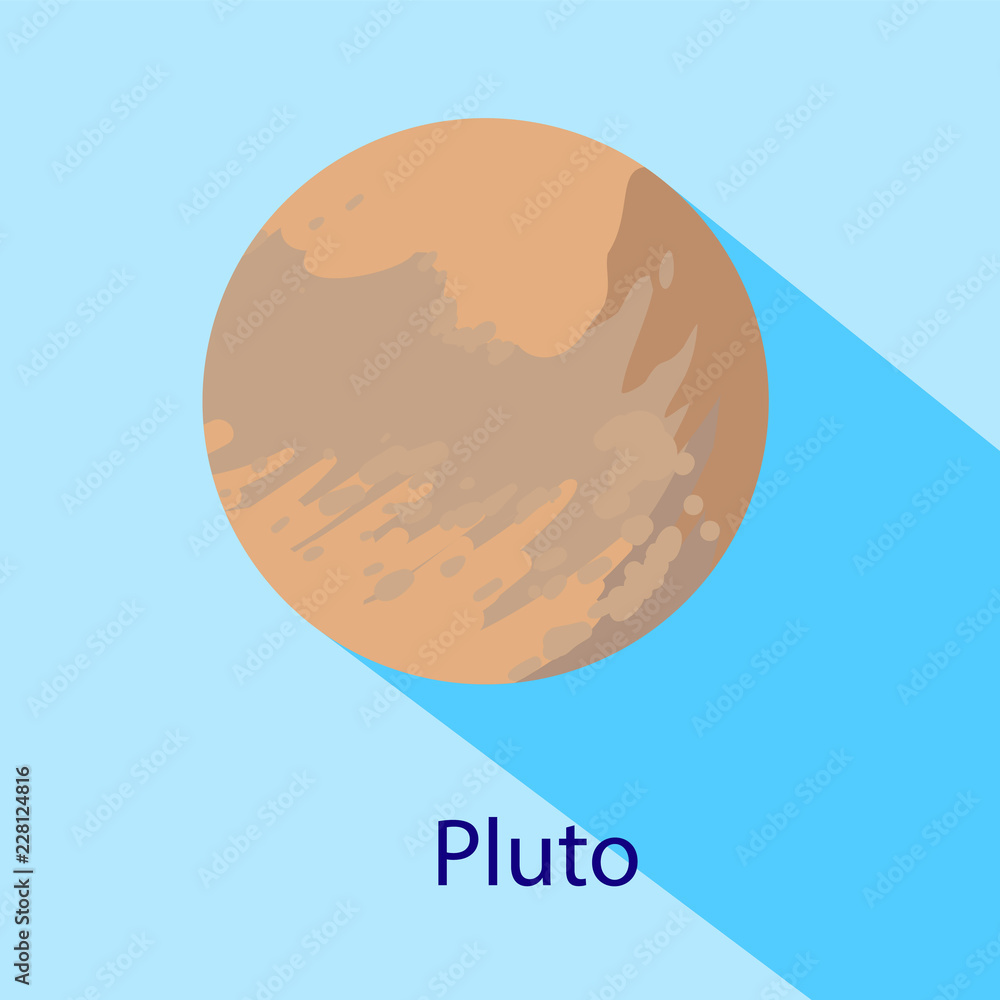 Poster pluto planet icon. flat illustration of pluto planet vector icon for web design