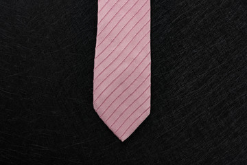 pink color striped tie for men