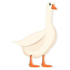 White goose icon. Cartoon of white goose vector icon for web design isolated