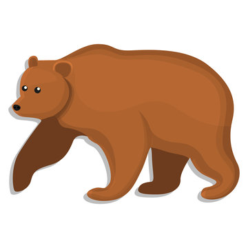 Brown bear icon. Cartoon of brown bear vector icon for web design isolated