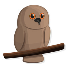 Brown owl icon. Cartoon of brown owl vector icon for web design isolated