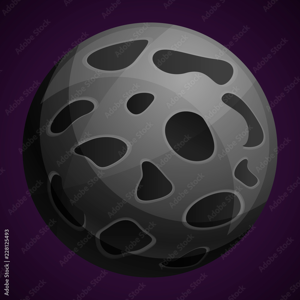 Poster moon planet icon. cartoon of moon planet vector icon for web design isolated