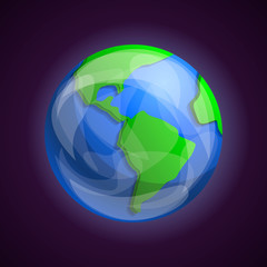 Earth planet icon. Cartoon of earth planet vector icon for web design isolated