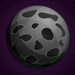 Moon planet icon. Cartoon of moon planet vector icon for web design isolated