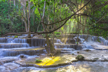 Beautiful natural of Huay Mae Khamin waterfall, Kanchanaburi Pro