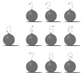 bomb icons with wick as a number